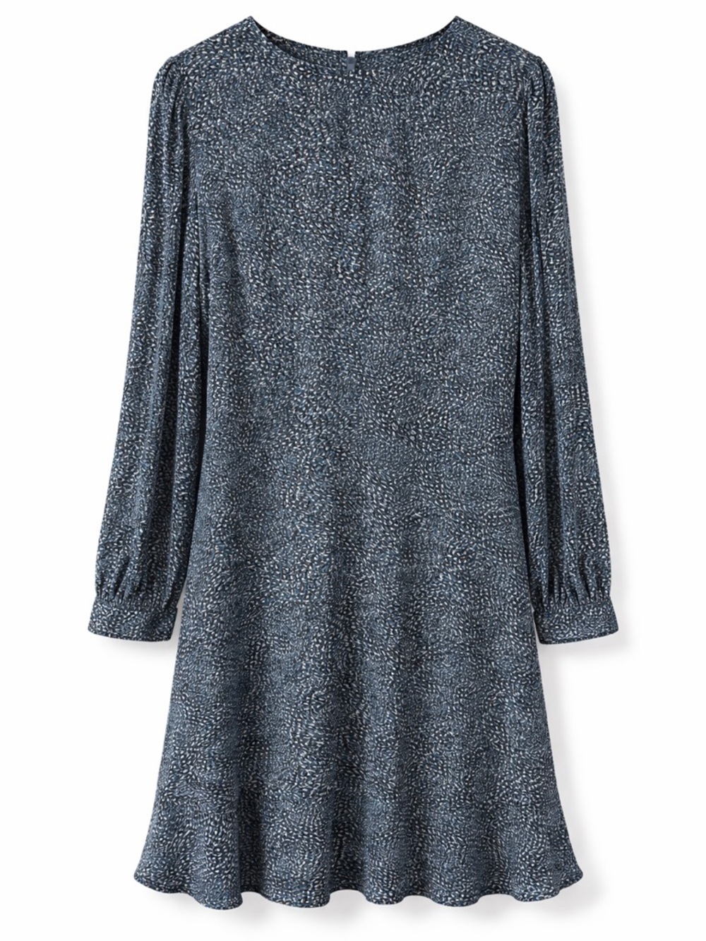 NWT LOFT Blue Animal Print Long Sleeve  A-Line Dress Sz 12 Workwear Career
